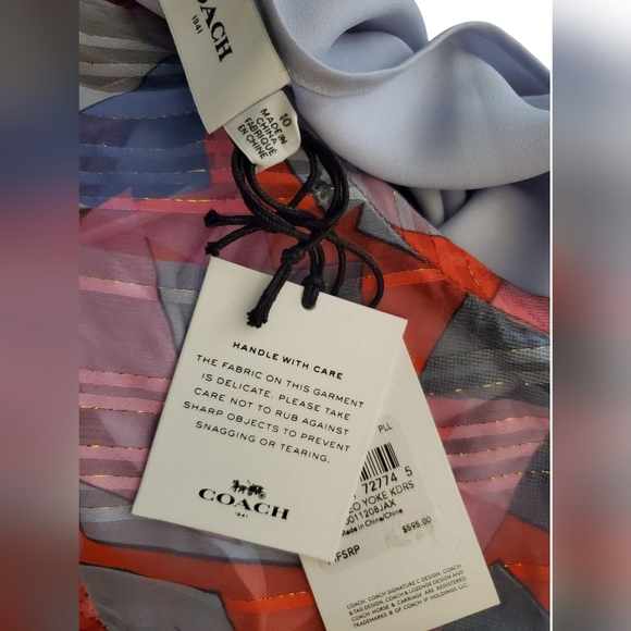 NWT COACH Bold Geo Yoke Knee length Spring Easter Dress Size 10, $595 Retail - Picture 15 of 16